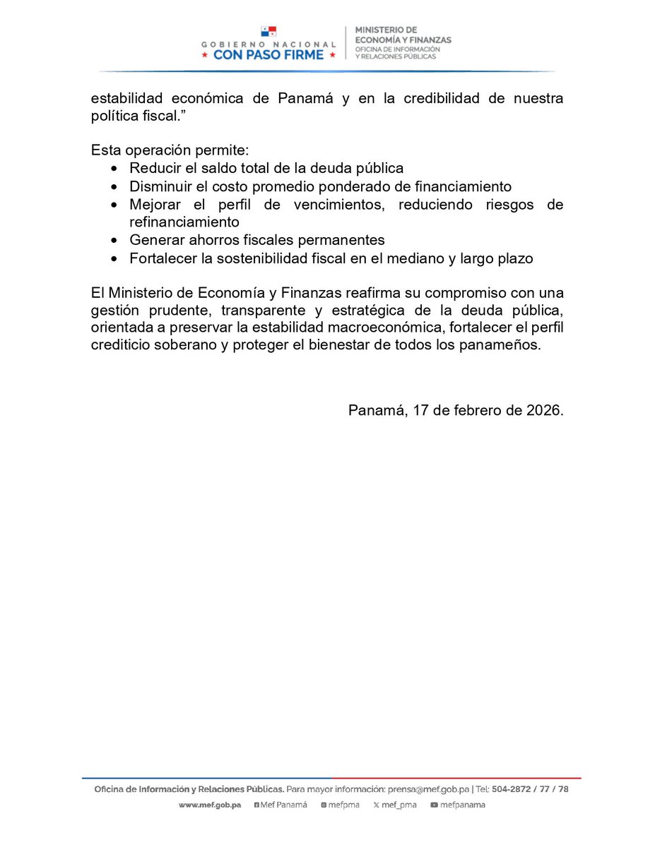 Ministerio de Economía y Finanzas de Panamá tweet media