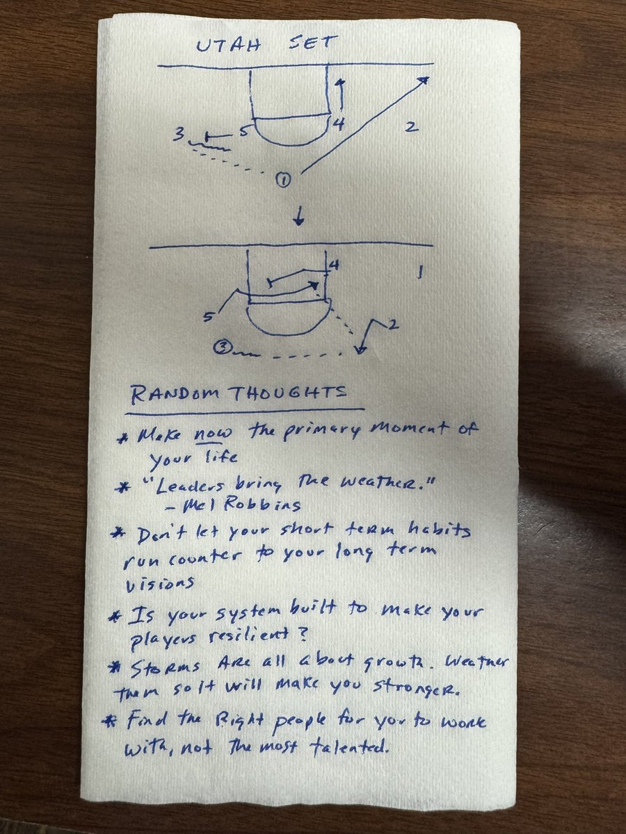 apenandanapkin's tweet photo. I used to do these napkin things . . . Time to get back at it! Here’s a simple Utah set with multiple options, along with some random thoughts on the game! Get better today coaches!! https://t.co/zcvUOyCPu7