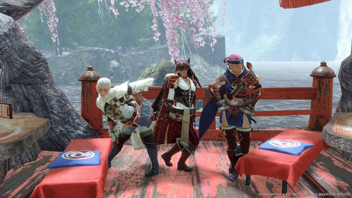 sooo yeaaah , been falling for the monster hunter agenda... hi #MHRise ! + gay photo :3