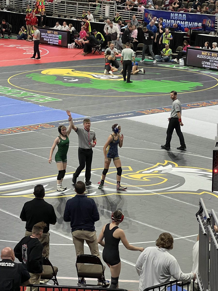 lswathletics's tweet photo. Kenley WINs by pin in her 2nd match at State. Great job Kenley!! https://t.co/GipzZRHVHA