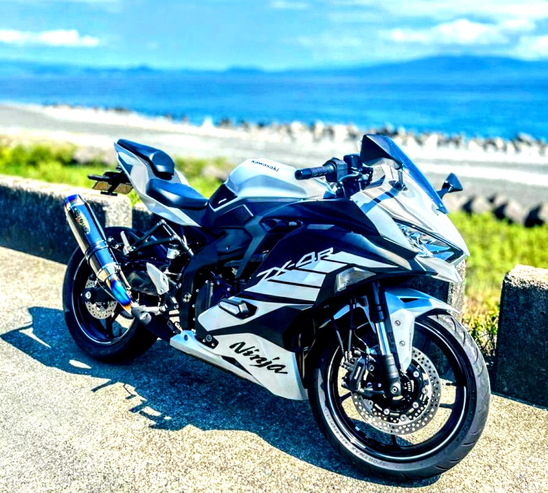 たまに見かけるめちゃくちゃカッコイイ白Ninja ZX4Rだったのかぁ