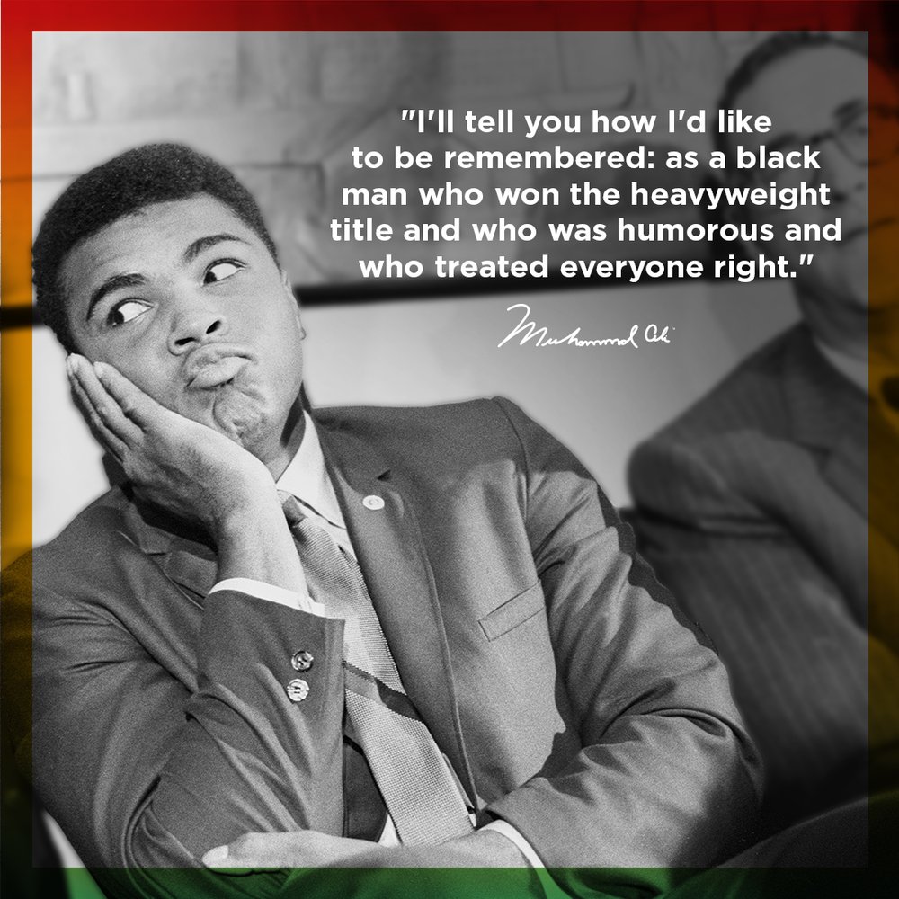 BlkHistStudies's tweet image. Goodnight &amp;amp; Sweet Dreams ❤️🖤💚

“I’ll tell you how I’d like to be remembered: as a Black man who won the heavyweight title and who was humorous and who treated everyone right.”

#MuhammadAli #Icon #Quote #BHM #BlackHistoryMonth #BlackHistory