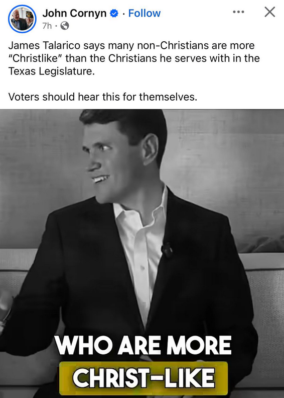 I disagree with several of Talarico's religious views.  But the attacks on his faith have gotten deeply *weird*.

It almost sounds like... *outrage* that someone dare be vocally Christian if they aren't far-right.

It's the opposite of evangelism, in a way.