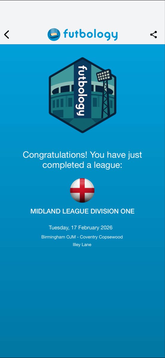 Paulbloomer3's tweet photo. 📆Tuesday February 17 2026
⏰19:45
🧮Game 138 25/26
🏟Illey Lane #1137
⚽️@BirminghamOJM 0-2 @copsewoodFC
🏆Midland Football League Division One
🎟️£8
👥40 (approx)
#groundhopping #nonleague #leaguecomplete @MidlandLeague with @MartinTosca https://t.co/OQGXm8CKbf