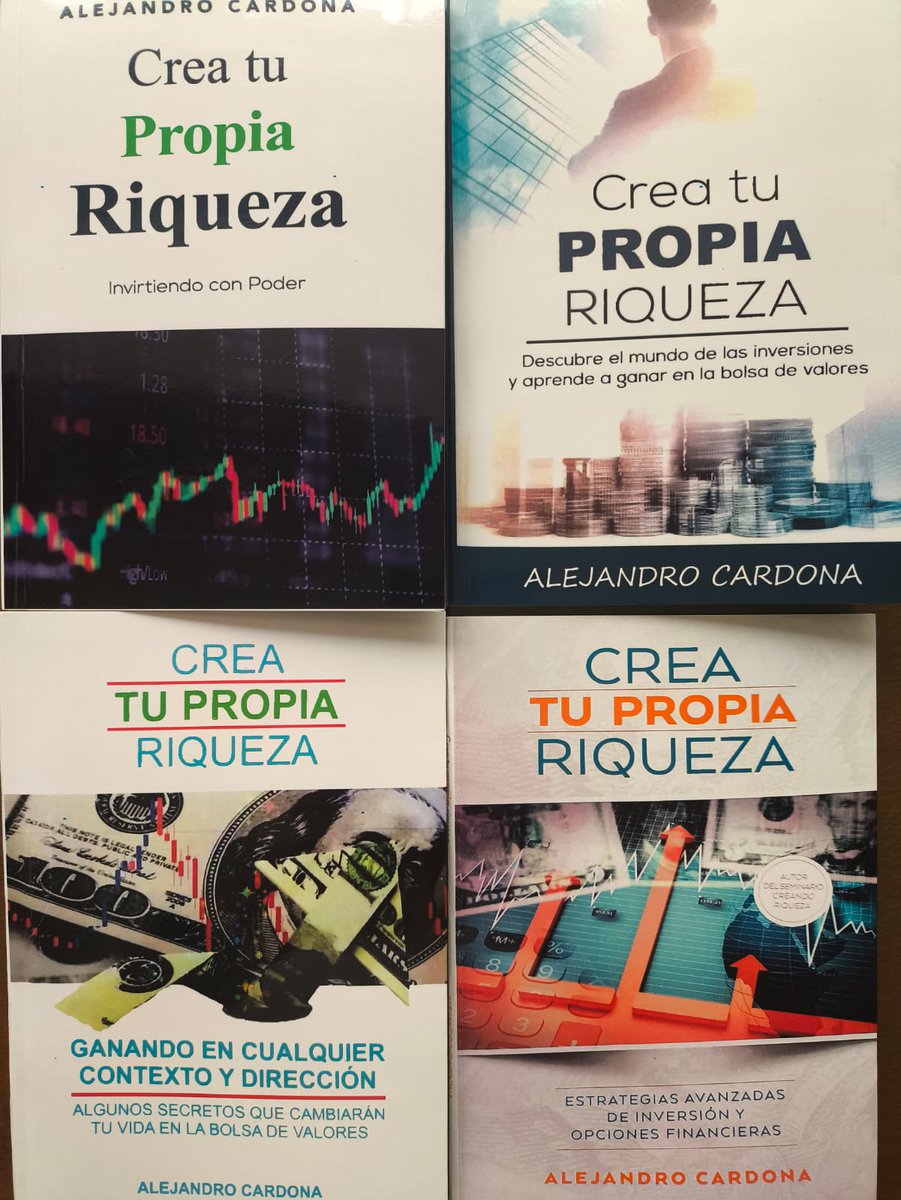 raugaltir's tweet photo. Qué gusto tener ya en mis manos los cuatro libros de @elefectocardona 📚
Material valioso sobre inversiones, estrategia y creación de riqueza.
Listo para la lectura y el aprendizaje. https://t.co/h6Vpu4qBgs