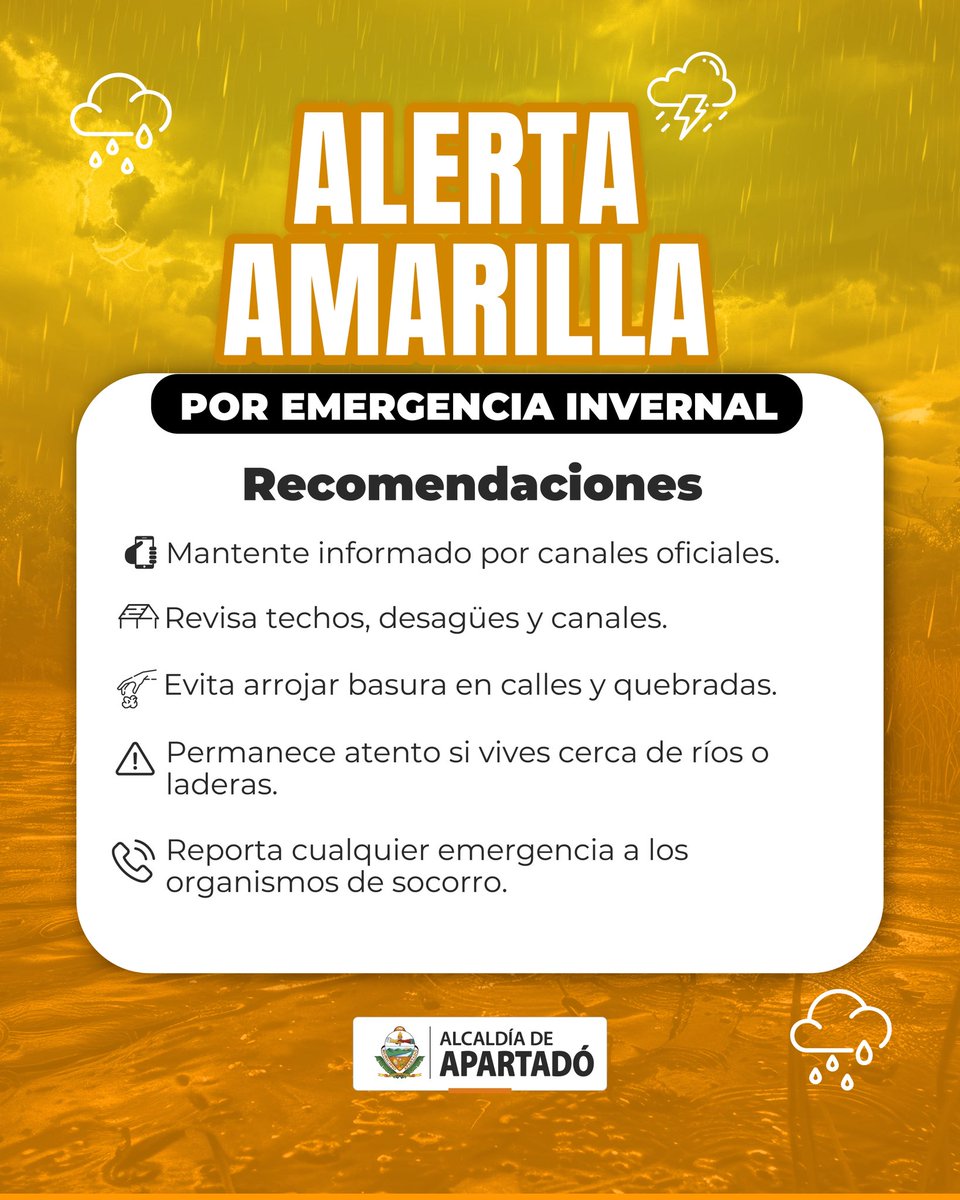 Las lluvias han disminuido y los niveles de los afluentes han bajado su cauce. 🌧️

Seguimos atentos y en monitoreo constante. 🙏

#Prevención #TemporadaDeLluvias #EmergenciaInvernal