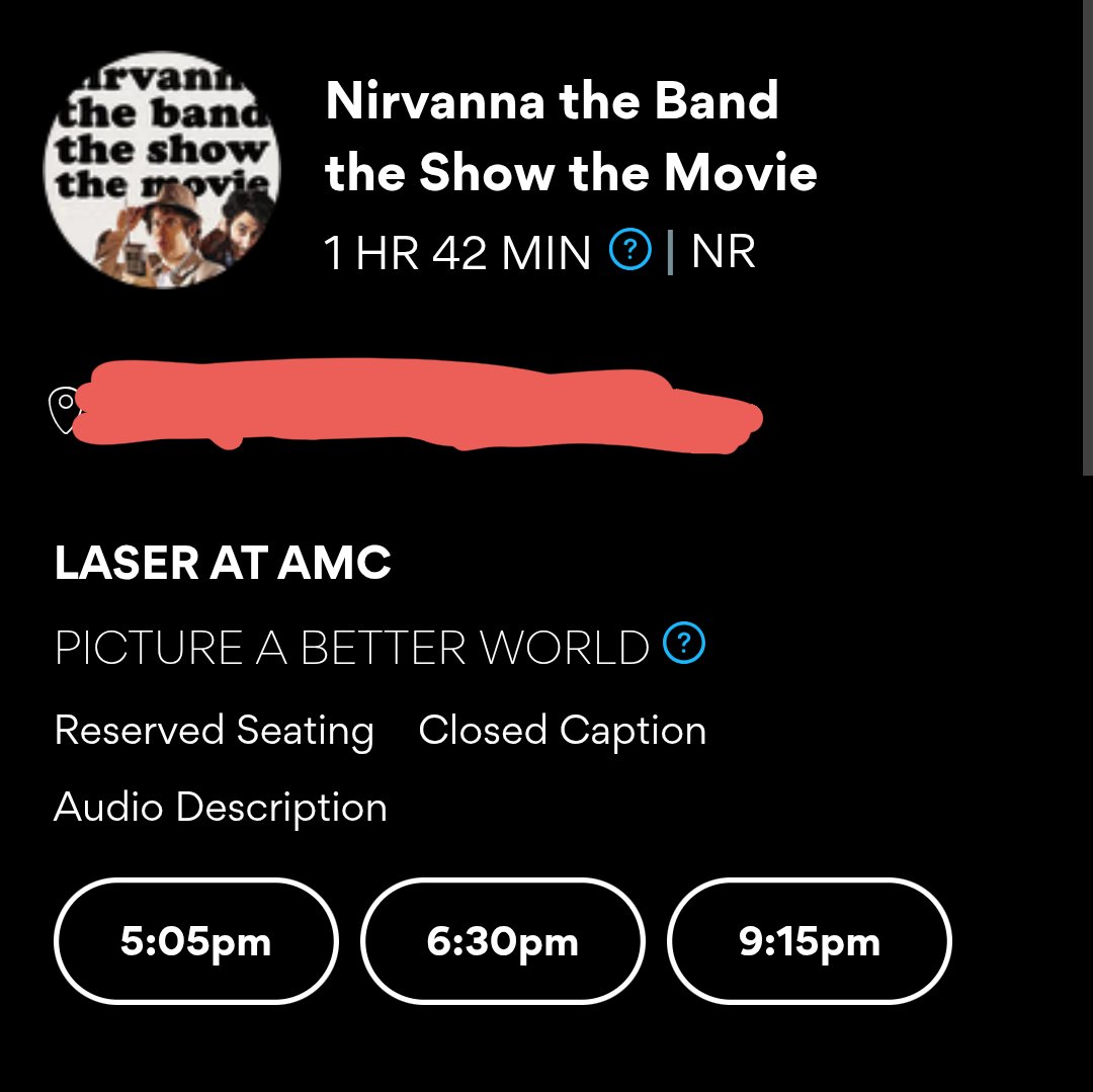 MasterGamer492's tweet image. Going to see Nirvana The Band The Show The Movie completely blind and no info of what I'm seeing