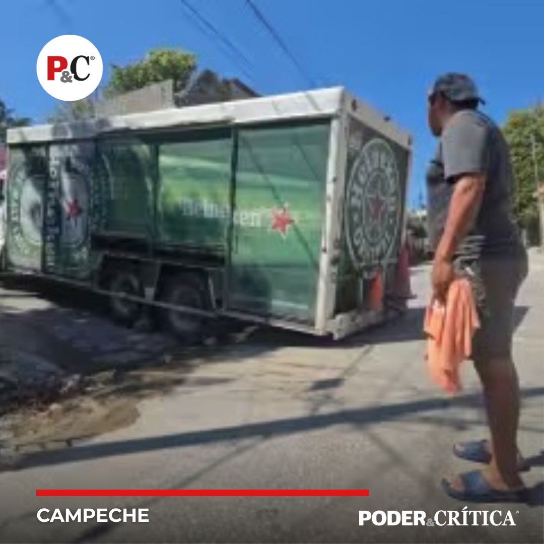 #Campeche | Camión Cervecero Queda Atorado en Pendiente de la Josefa Ortiz en Campeche

poderycritica.com/camion-cervece…