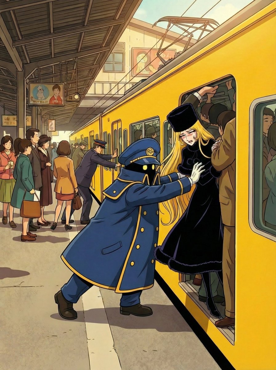 pentawer88's tweet photo. うっかり通勤電車に居合わせ地獄を見る異人さん。 https://t.co/fdDcMolm1Q