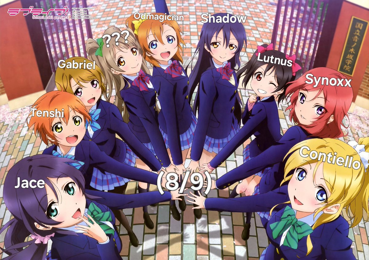ViewpointEspTT's tweet photo. FALTA APENAS UMA LENDA LENDARIA PRA SER A KOTORI🚨

@OdMagician: Honoka 
@PrincessTotsusa: Eli 
?: Kotori
@GamerShadow1306: Umi 
@NepAngelMoe: Rin
@ViewpointEspTT (Eu): Maki 
@G_Jeicao: Nozomi 
@GabrielTak15926: Hanayo 
@Lutnus_Mask: Nico

(8/9) https://t.co/wFjySffb2a