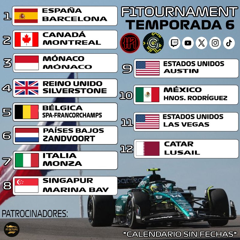 haok24's tweet photo. Este año 2026 la #F1 continúa retransmitiéndose en este humilde canal con las ligas:
F1Tournament- Domingos 11h
Asphalt Legacy- Domingos 19h
Spanish Galactic- Lunes 23h

Por aquí os dejo los calendarios de las dos primeras👌🏻👇🏻 https://t.co/cyE8Tyy7Gm