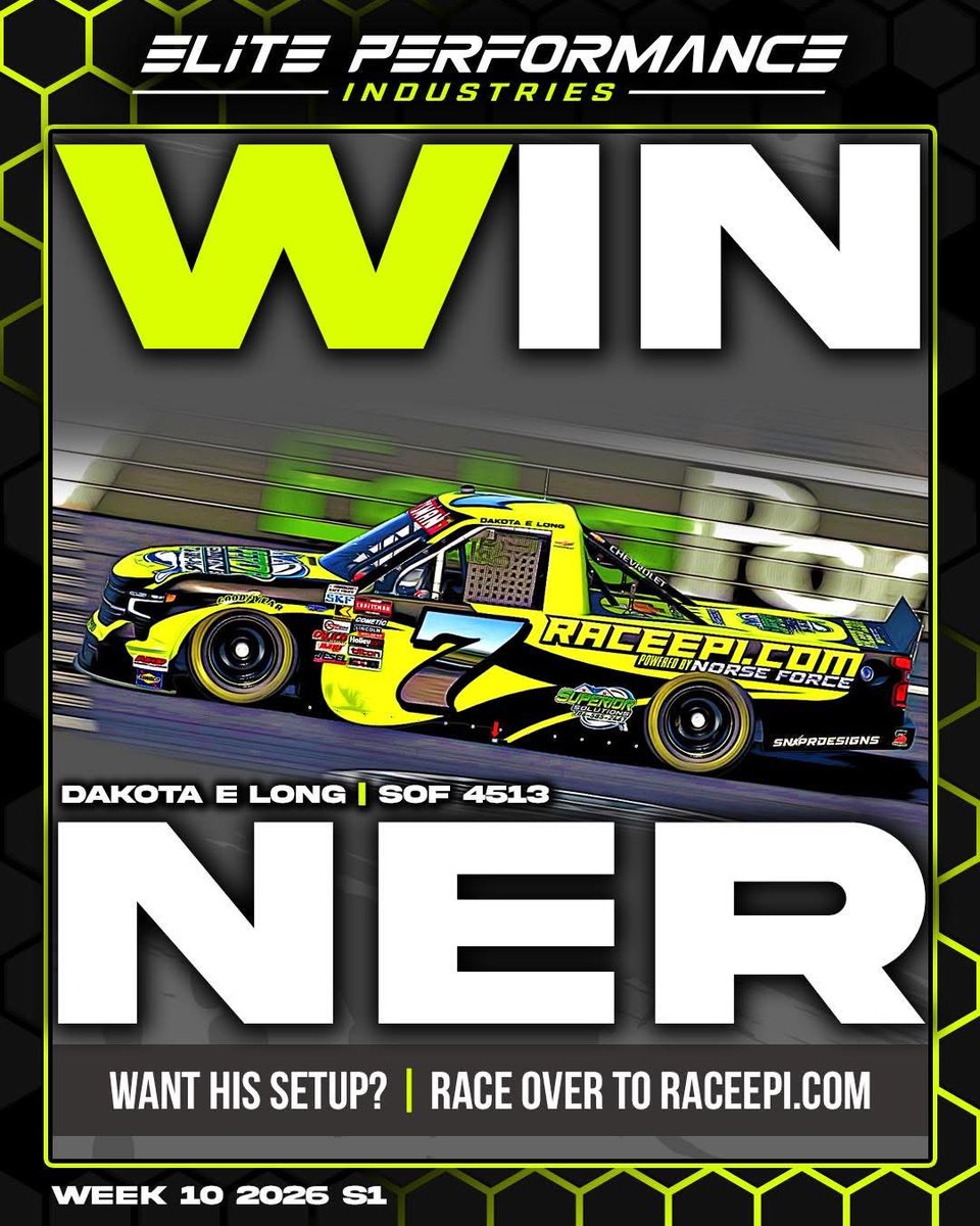 🔥 𝟭-𝟮 𝗙𝗜𝗡𝗜𝗦𝗛 𝗜𝗡 𝟰𝟱𝟭𝟯 𝗦𝗢𝗙 🔥

Dakota Long scored a huge C Open win at virtual EchoPark Speedway as teammate Kenny Brady provided the push needed to secure win #3 of 7 total already for the boys this week 🏆

iRacing Setups ⬇️
RaceEPI.com

🎧 Join the