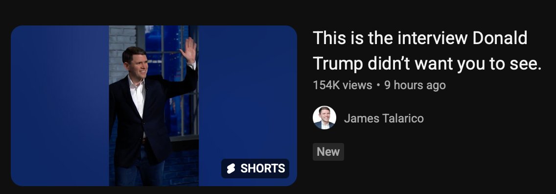 Talarico’s YouTube: 

“This is the interview Donald Trump didn’t want you to see."

LMAO.

The entire thing was a hoax.