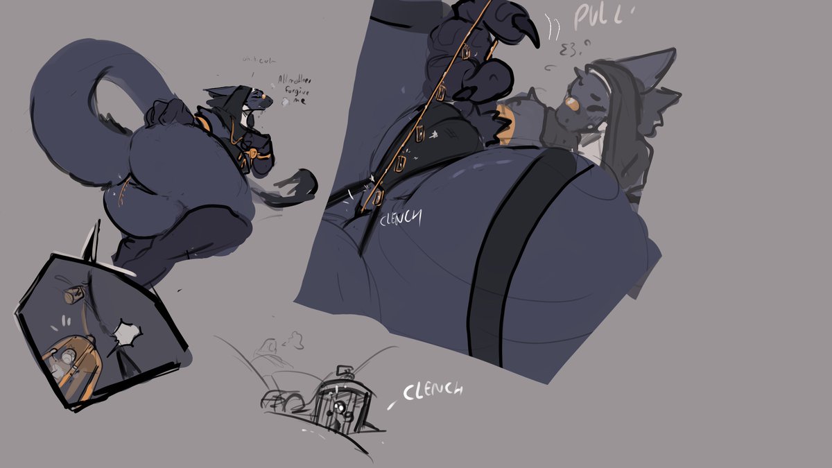 Bit more of the nun dreg. 

Big gal wield a  holy sword that keep trying to burn her away due to her  corrupted nature.

She doesn't get the message and just assume it's part of the deal