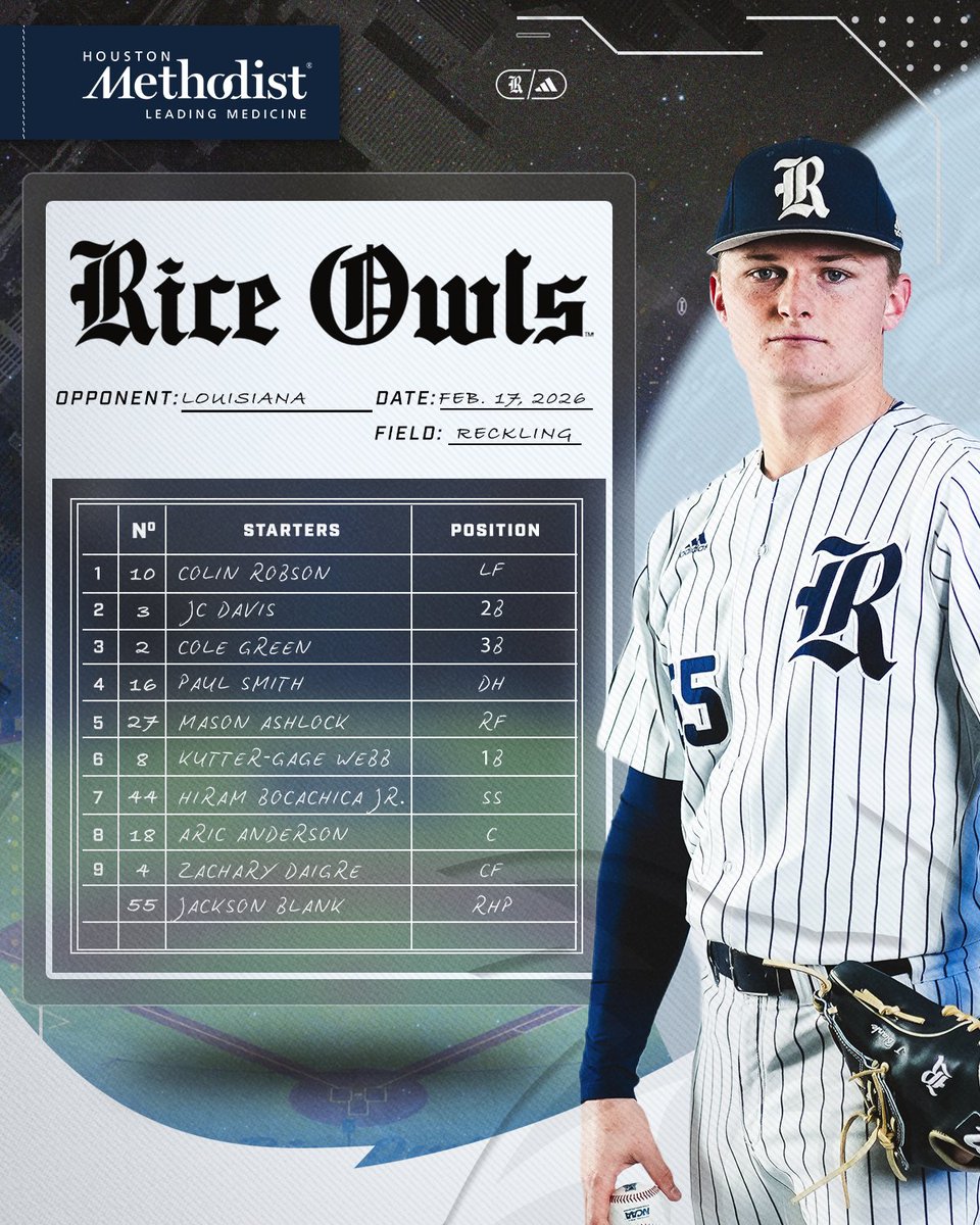 Starting Rice Guys vs the Ragin' Cajuns 

#RiceGuys x #GoOwls 👐