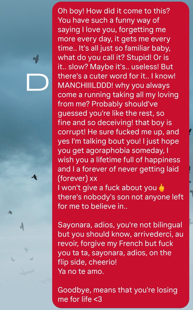 prttygrl_avenue's tweet image. just blocked my manchild and this is the goodbye message I sent him because he wasn't talking to me. no one is more petty than an angry carpenter x