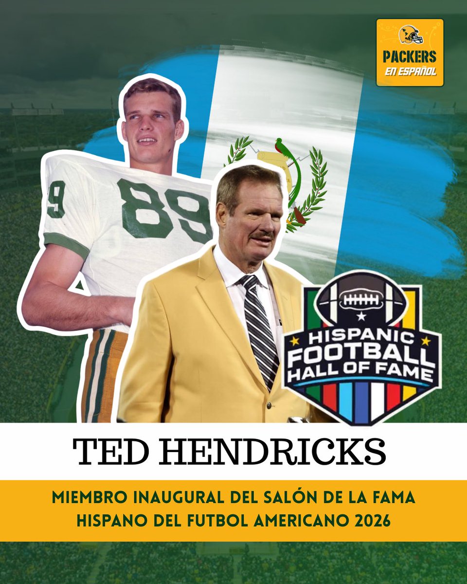 Empacador en el Salón de la Fama Hispano. 🏈🧀

🇬🇹 Ted Hendricks, nacido en Guatemala, será exaltado en la clase inaugural del Salón de la Fama Hispano del Futbol Americano.

➡️ Jugó para los Colts, Raiders y Packers

#GoPackGo #PackersES <a href="/HispanicFB/">HISPANIC FOOTBALL HALL OF FAME</a>