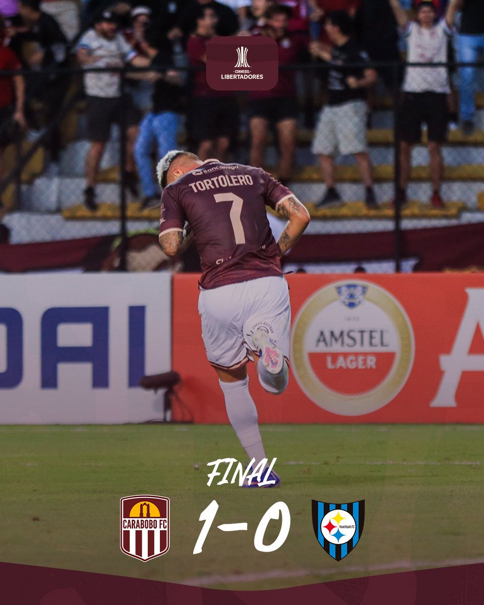 ⏱️ 90+6’ | ¡FINAAAAAAAAL! 𝙏𝙍𝙄𝙐𝙉𝙁𝙊 𝙂𝙍𝘼𝙉𝘼𝙏𝙀 𝙀𝙉 𝙇𝙄𝘽𝙀𝙍𝙏𝘼𝘿𝙊𝙍𝙀𝙎 💪

𝑽𝑬𝑳𝑨𝑹 𝑷𝑶𝑹 𝑬𝑳 𝑺𝑼𝑬𝑳𝑶 𝑸𝑼𝑬 𝑷𝑨𝑻𝑹𝑰𝑨 𝑵𝑶𝑺 𝑫𝑰𝑶  🇱🇻🫀🔥

#CaraboboFC 1-0 <a href="/Huachipato/">Huachipato FC</a>

Gol
⚽ E. Tortolero - 35'

#TuClubTuGente 🫂
#CaraboboEsGranate 🇱🇻
#GloriaEterna 🏆