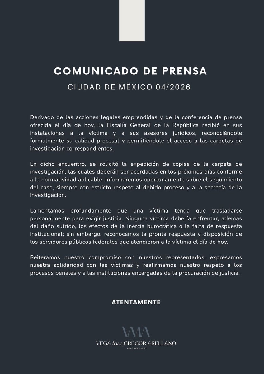 Comunicado de prensa.