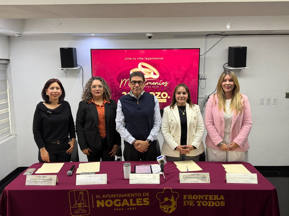 Anuncian Jornada de Matrimonios Colectivos 2026 en Nogales

Más información en: eldiariodesonora.com.mx/nogales/2026/0…