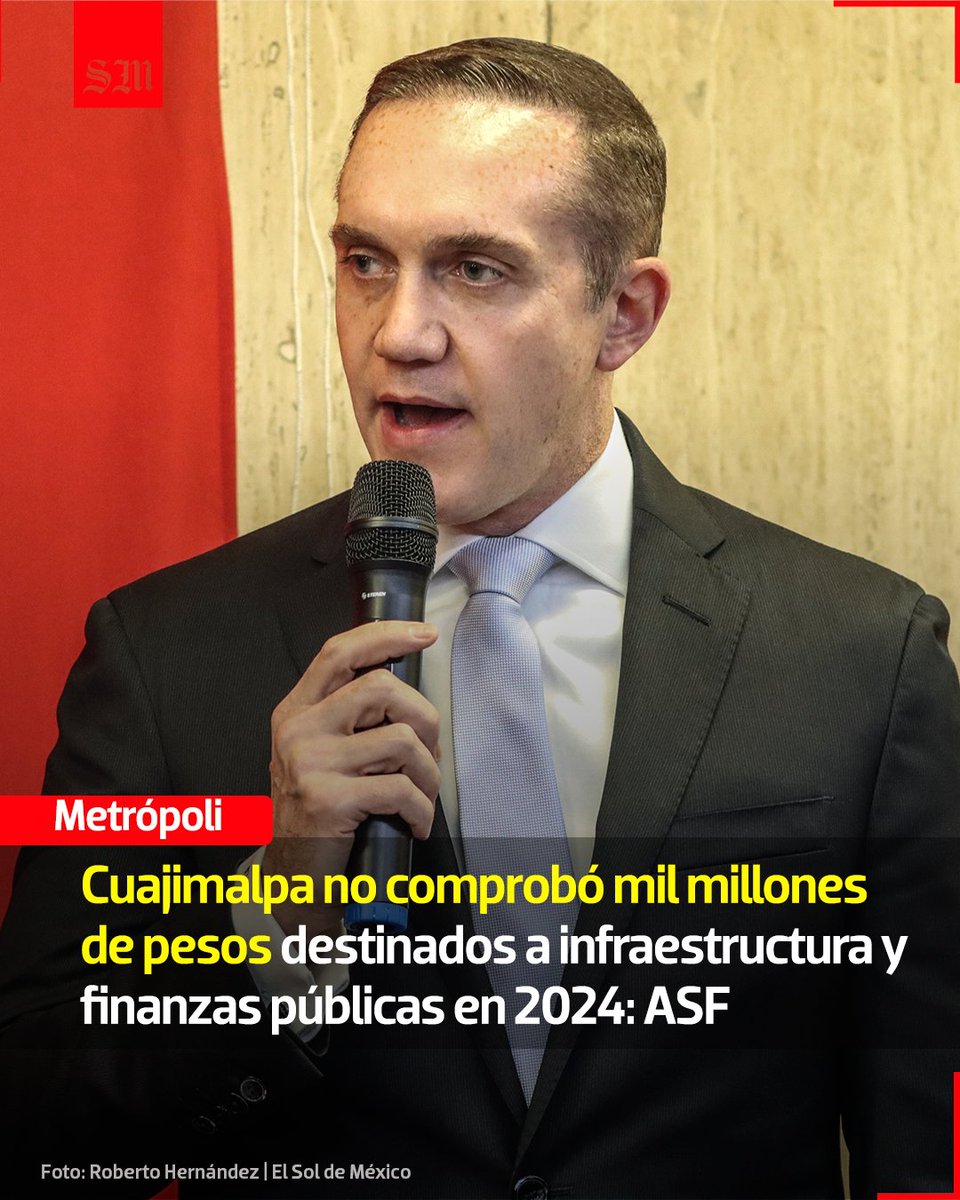 💰 De acuerdo con la Auditoría Superior de la Federación, en 2024, año en que Cuajimalpa tuvo tres gobernantes, la alcaldía no comprobó ni un solo centavo de los 1,088.5 mdp que recibió por parte de la Federación.

🔗solde.mx/4am9kZA
📷 Roberto Hernández | El Sol de México