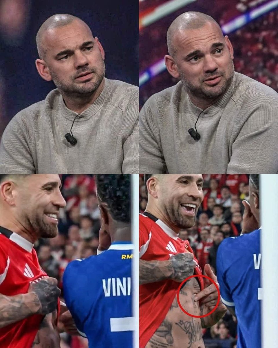 — SNEIJDER: "Lo que hizo Otamendi fue súper infantil. ¿Está bien de la cabeza? Literalmente, perdía 1-0. Y si yo fuera Vinicius, le habría respondido: 'Messi ganó ese Mundial por ti, no tuviste nada que ver'. 
 
¿Por qué le hace esto a un jugador del Real Madrid? ¿Tiene idea de