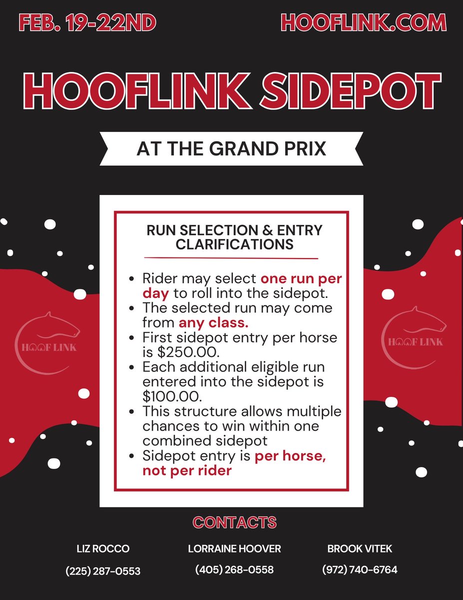 LipChipLLC's tweet photo. Run selection and entry clarifications for THE GRAND PRIX in Stephenville, TX 

WHEN: Feb. 19th-22nd 

PAYOUT: $2,500 added money 💰 with 75% payback

**Rules and eligibility apply for payout**

GET SIGNED UP at https://t.co/1EJ8ywwtkE 🔜 https://t.co/78JN05xzoc