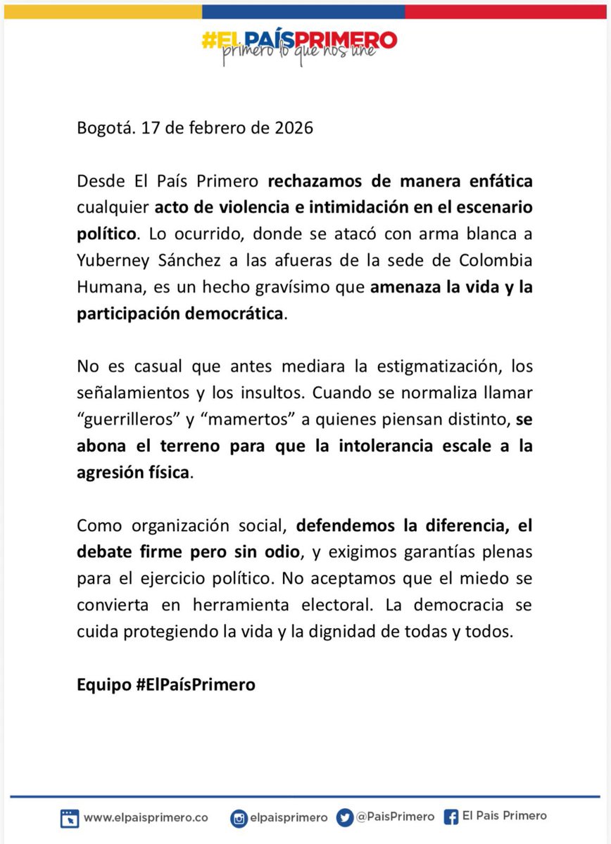 #ElPaísPrimero 🇨🇴 tweet media
