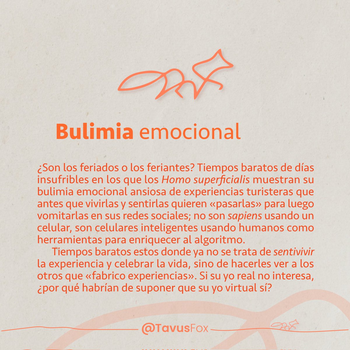 TavusFox's tweet photo. #bulimiaemocional #TavusFox #uce #microtextos #historias https://t.co/BbrKMYadwv