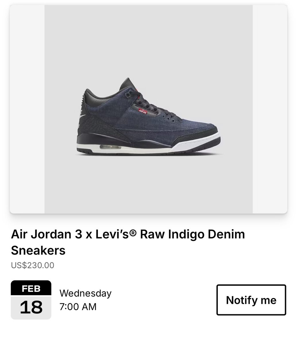 snkr_twitr's tweet photo. 📝Levi’s x Jordan 3 EQT Raffles open tomorrow at 7am PT/10am ET

https://t.co/236eENBs3u https://t.co/CjdnewliUF