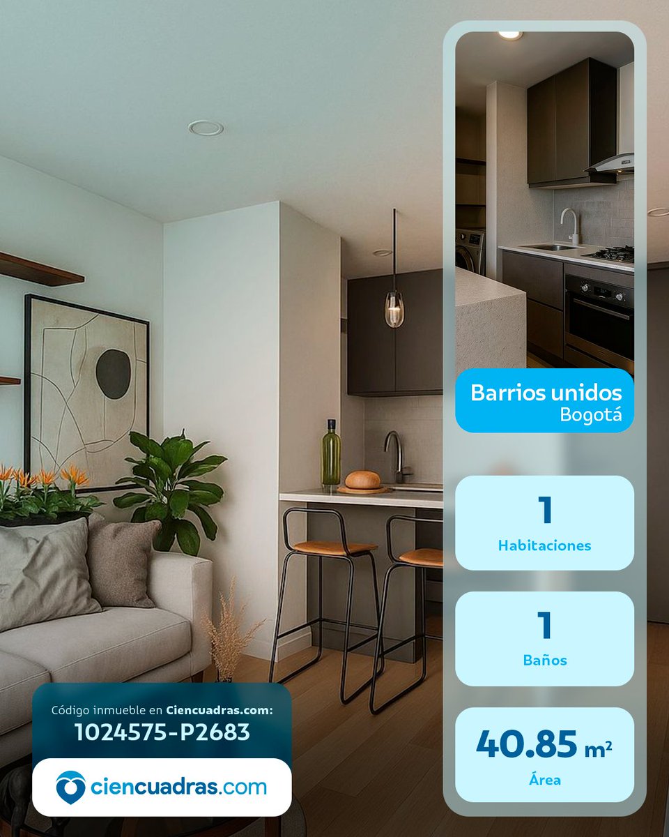 🚧 Proyecto: UR 67
📌 Fecha de entrega: 25/07/2027
📍 Barrios unidos, Bogotá
💰 Valor desde: $343,873,367
📐 Área desde:  40.85 m2
🏗️ Constructora: MH CONSTRUCTORES Y CONSULTORES SAS
👀 Código del proyecto: 1024575-P2683
Conócelo aquí 👉 bit.ly/4aS0FhD