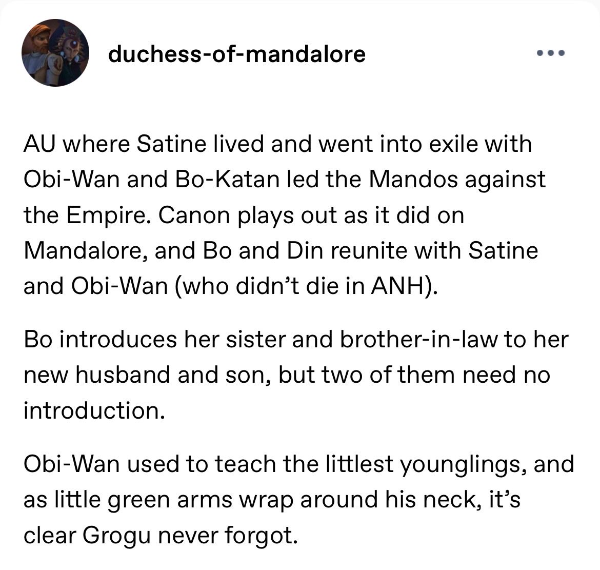 DarksaberLight's tweet photo. The better timeline when everyone lives:
#DinBo #Obitine #Grogu https://t.co/Rtcs6prpAz