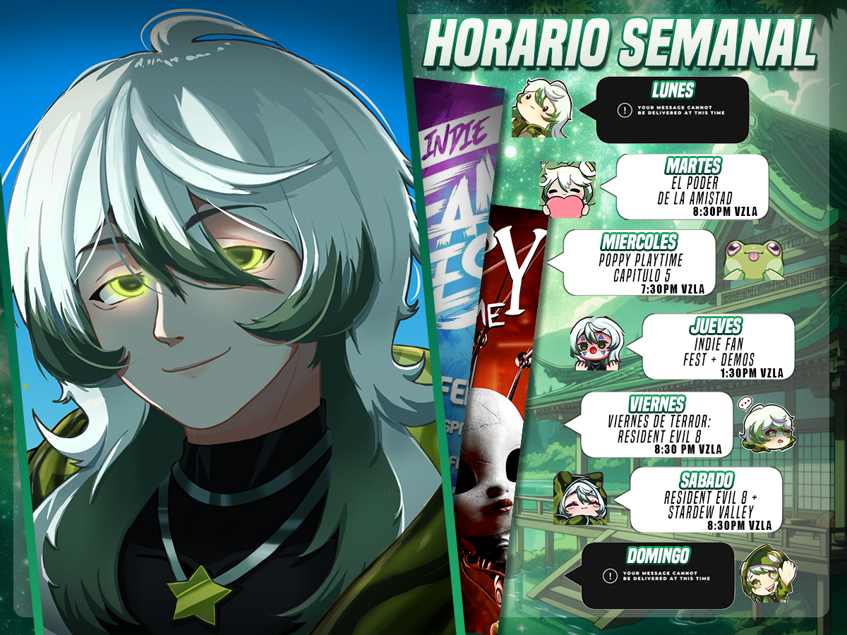 Hey mi ranita hermosa, esta semana estamos llenos de sorpresas, juegos nuevos y terminar el fking Re8, estare esperando y contando con su apoyo con un monton de ganas para todo lo que se viene esta semana 💚🐸 Nos vemos en unos minutos 🌟