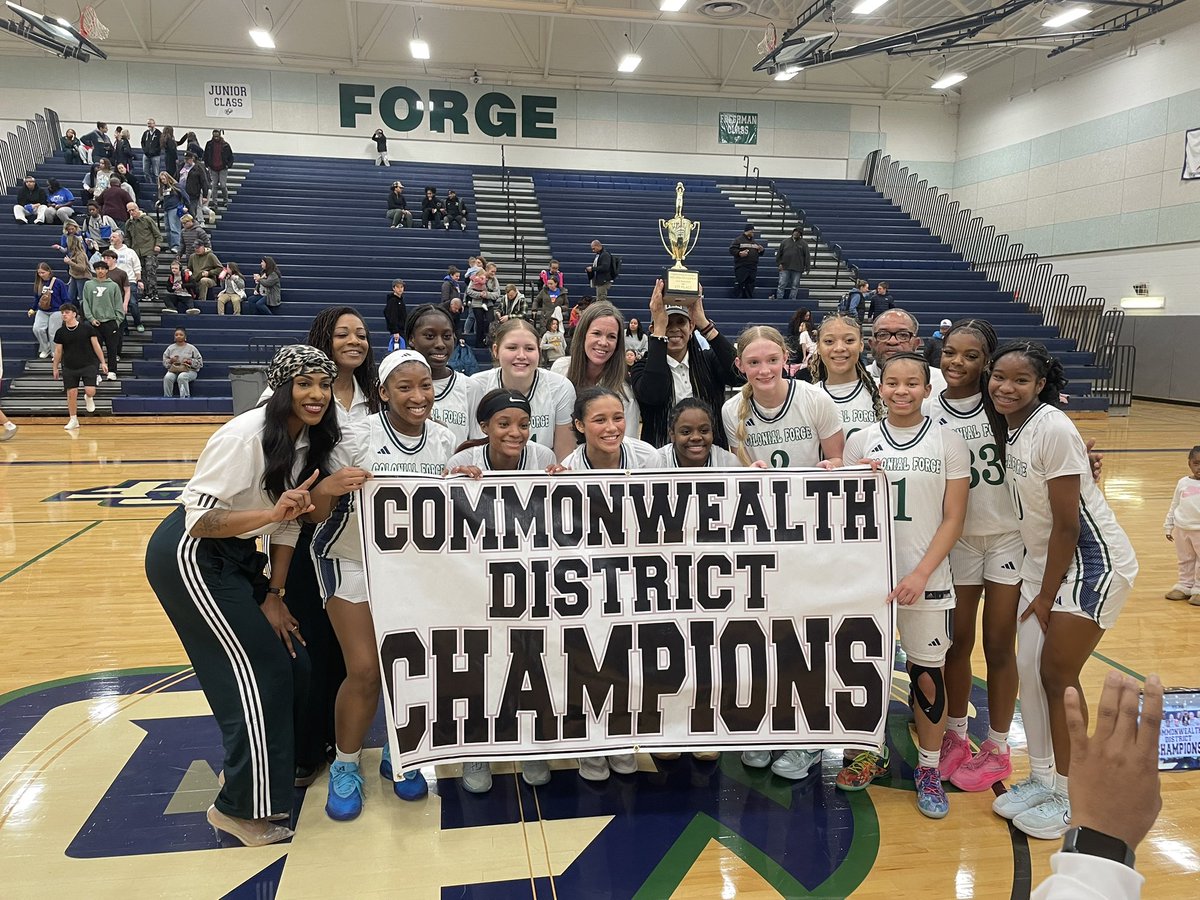 ForgeAthletics's tweet photo. Forge Womens Basketball 
Commonwealth District Championship 

Forge 61
Stafford 57
Final 
#championville https://t.co/6kZjXg5xdY