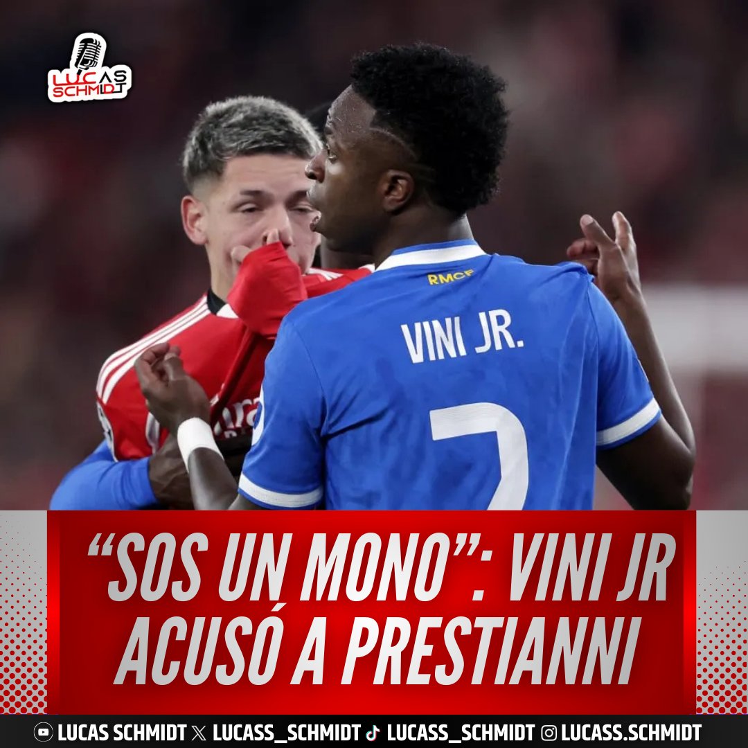 En el Benfica vs Real Madrid por la ida de los playoffs de la Champions League, el partido se vio empañado por una acusación de racismo: Vinícius Júnior denunció que Gianluca Prestianni le dijo “mono” tras su gol, lo que obligó al árbitro a detener el juego casi 10 minutos