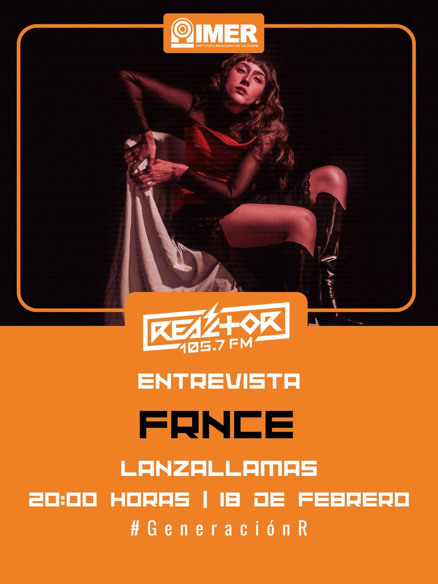 Reactor105's tweet photo. Escuchen en unas horas #Lanzallamas que estará charlando con #FRNCE en la cabina de #Reactor105
No se lo pierdan en punto de las 20:00 horas.
#GeneraciónR https://t.co/VAJphYCERF