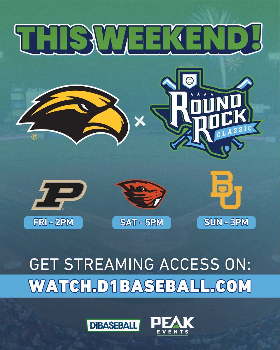 📢 <a href="/SouthernMissBSB/">Southern Miss Baseball</a> is back in action this weekend at the <a href="/KarbachRRC/">Round Rock Classic ⚾️</a>!

Fans can support the Golden Eagles by streaming the games live through D1Baseball!

Purchase Access: rhstv.com/d1baseball