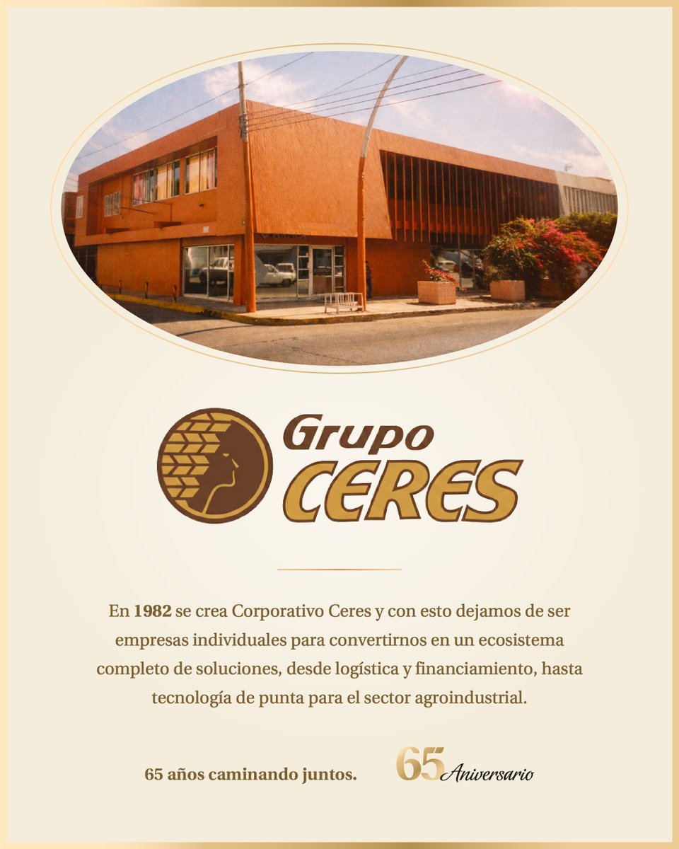 La creación de Corporativo Ceres marcó el inicio de una nueva etapa: empresas con trayectoria consolidaron su experiencia bajo una misma visión, dando origen a lo que hoy conocemos como Grupo Ceres. 
.
.
.
.
#GrupoCeres #grupoceres65aniversario