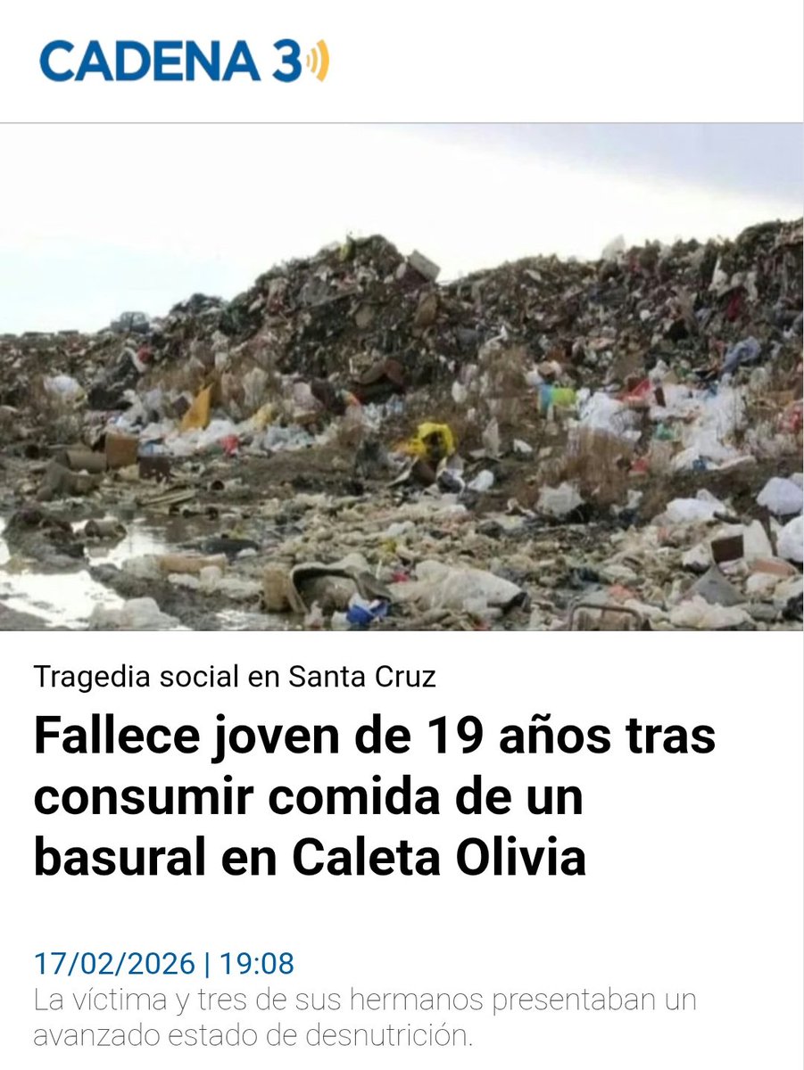 19, 3, 8 y 13 años son las edades de estos hermanitos que estaban comiendo basura. Este es el país de Javier Milei.