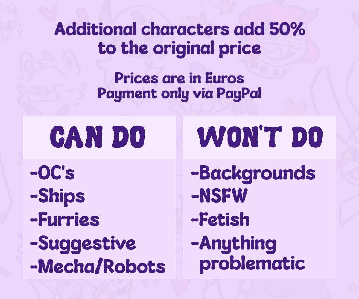 I'm open for c0mms! Go to my Artistree, link in my Carrd!