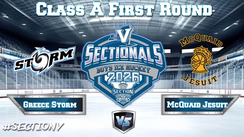 SecVAthletics's tweet photo. The @SectionVHockey first round of sectionals starts tonight.  Watch the @GreeceStmHockey vs. @AthleticsMcQ Live here: https://t.co/oU7N18PQI9 https://t.co/xfjWd5BveA