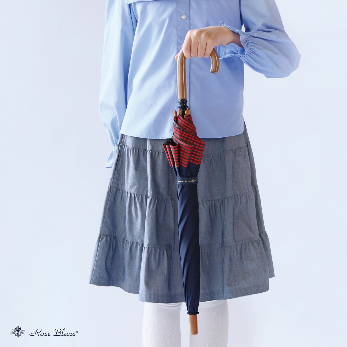 familiar × Rose Blanc 】 「familiar」100%遮光日傘コラボレーション