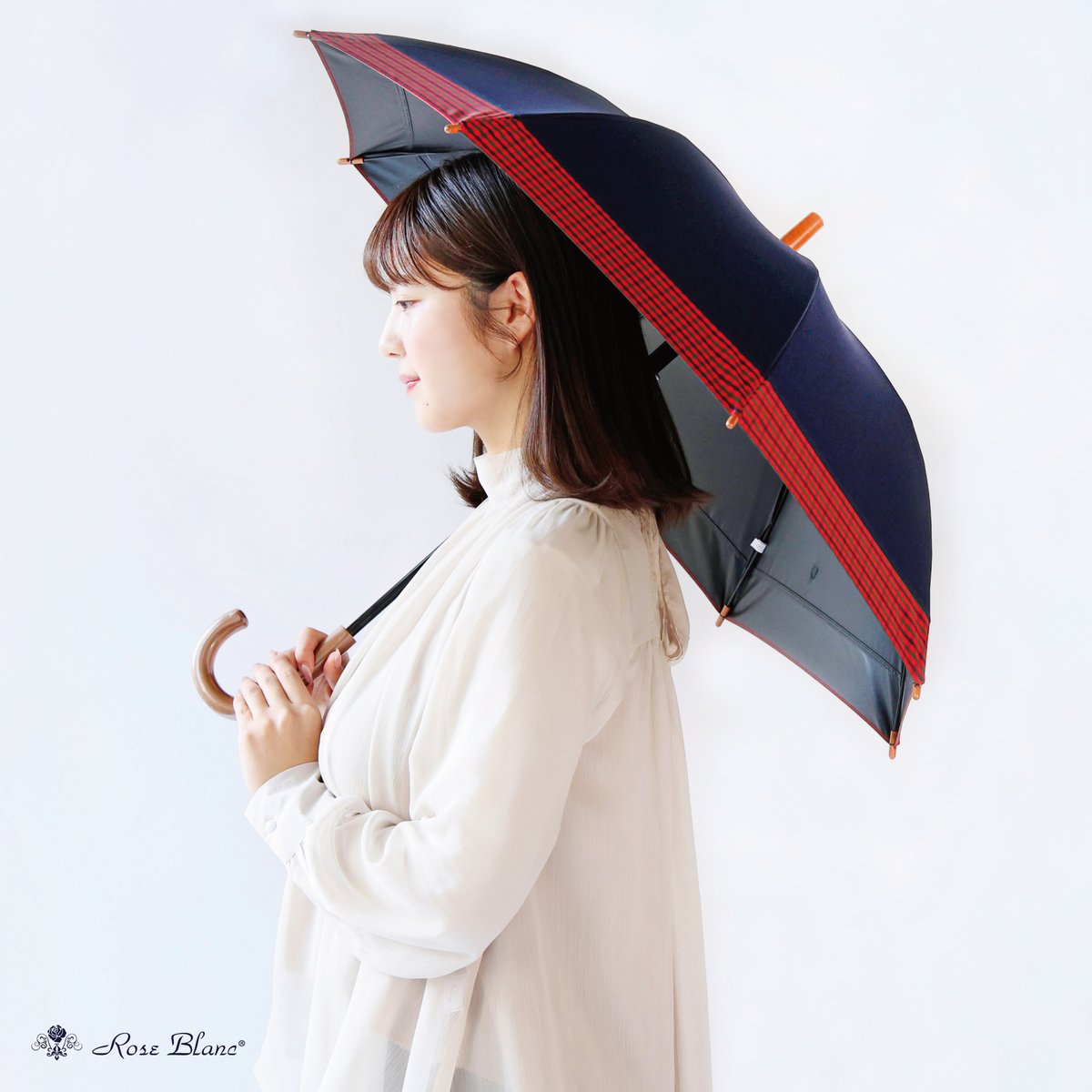 familiar × Rose Blanc 】 「familiar」100%遮光日傘コラボレーション