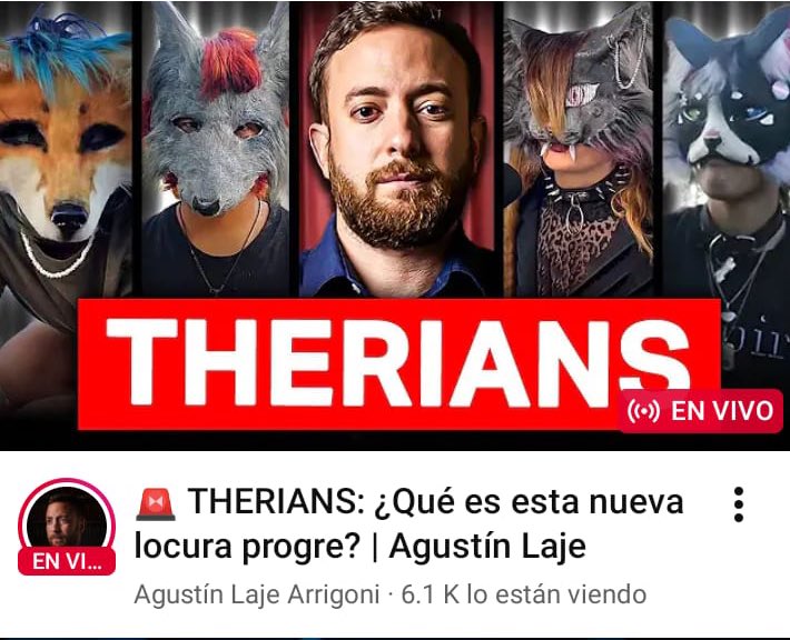 “¿<a href="/AgustinLaje/">Agustín Laje</a> que tal si hablas de la red de pederastia que manejaba Epstein y que tiene a toda tu Sacro Santa derecha (sionista) embarrada hasta el cuello incluido Trump?” 

Agustín: naaaa hablemos de los Therians, ellos son el peligro para occidente 🤡