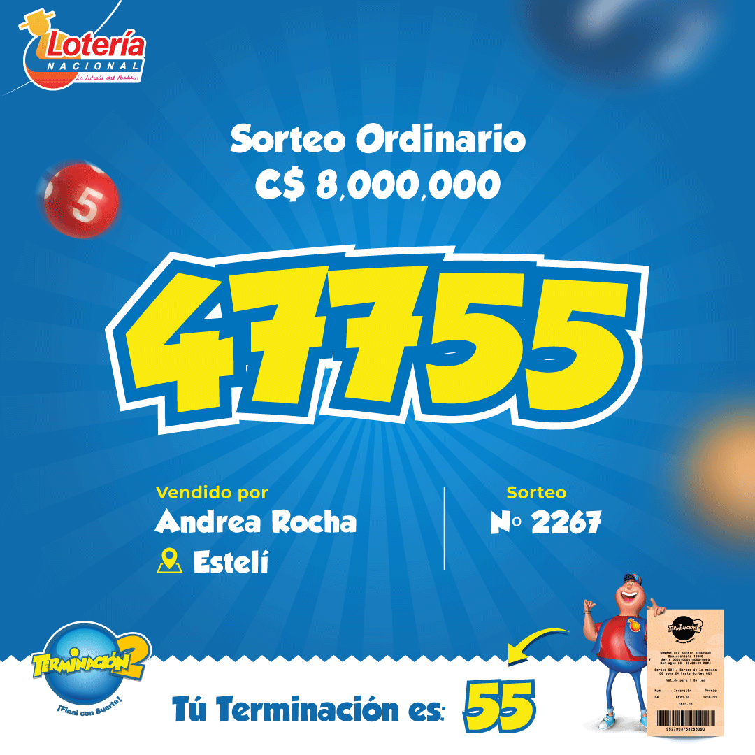 🤑🍀El Premio Mayor de 8 Millones de córdobas de esta noche se lo llevan los jugadores de Estelí 💰🍀

#Nicaragua #Sorteo #Resultado