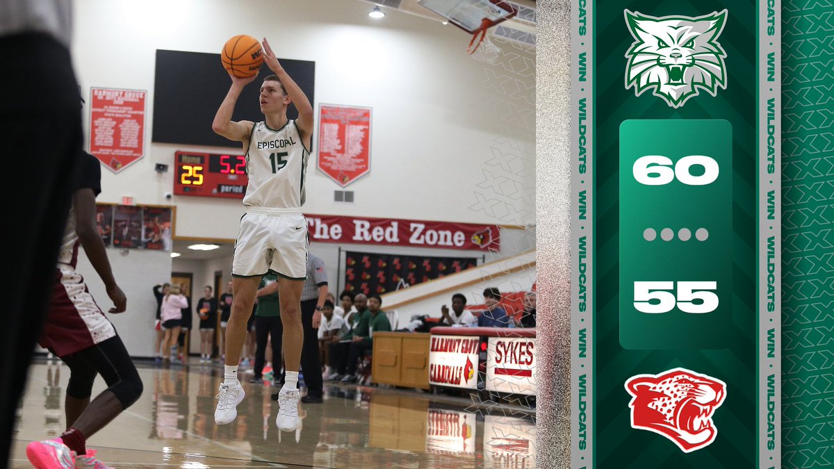 What a finish! Big time win for the Episcopal Collegiate Wildcats over the Lisa North Jaguars with a final score of 60-55! The boys secure a spot in the Regional Tournament. 

Jaren Tritt 27pts
Chandler Robinson 9pts
Josh Martin 9pts