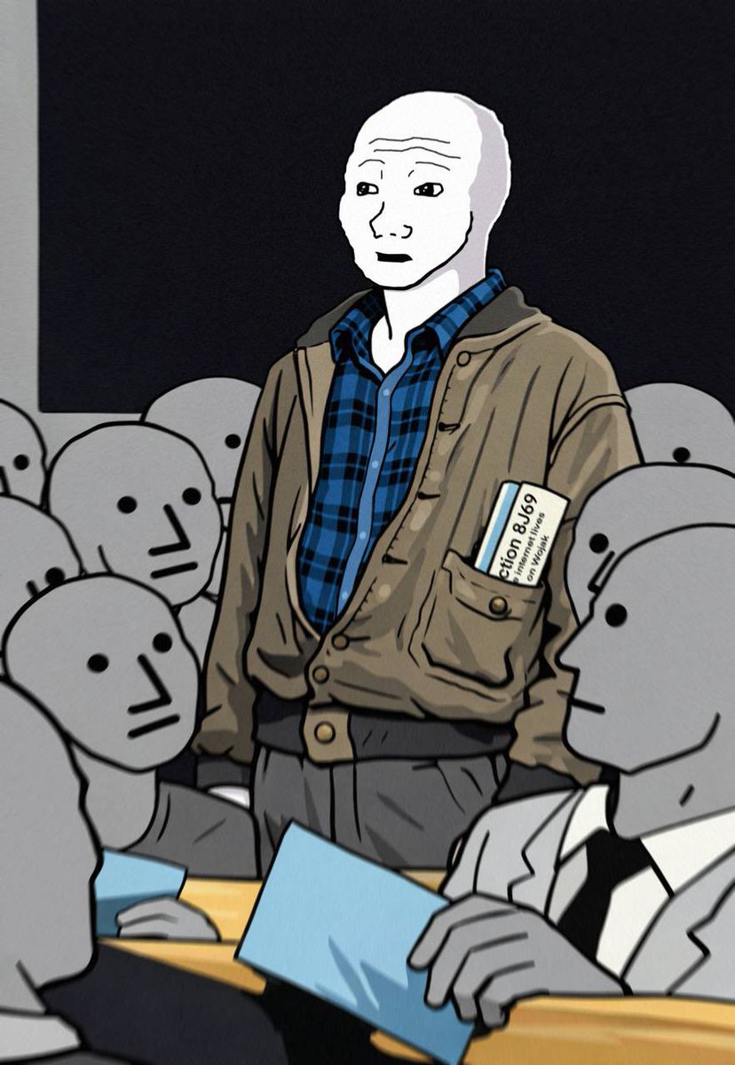 $Wojak (<a href="/WojakOnX/">Wojak</a>) is the LAST hope at a proper multi-billion dollar MEMEcoin; the likes of Doge, Shib, Pepe. 

The type that everyone dreams of getting in early and holding. The type that normies pile into on big CEXs because ‘they recognise that meme’. One of those where people