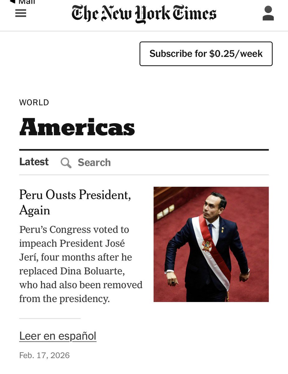 sarahiSSL's tweet photo. Yo entrando a leer mi boletín diario del New York Times lo que me encuentro: 

Me da risa que diga “Again” https://t.co/i9x7iNWMGe