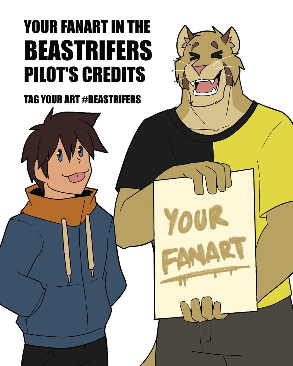 Ki'ubo
Toda la animación del piloto ya esta terminada. Unas cosas mas y estará listo para este 28 de febrero. Otra cosa, si quieres realizar un fanart relacionado al piloto y lo posteas con el #beastrifers, lo publicare en los créditos del capitulo.
P.D. No creo que funcione xD