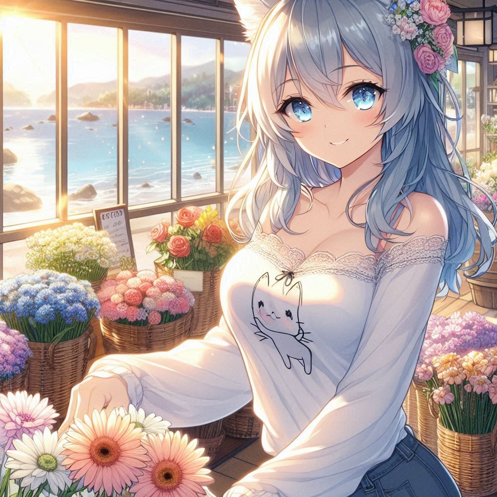 Flowers always know how to say what the heart feels.”💐🩵 #aiart